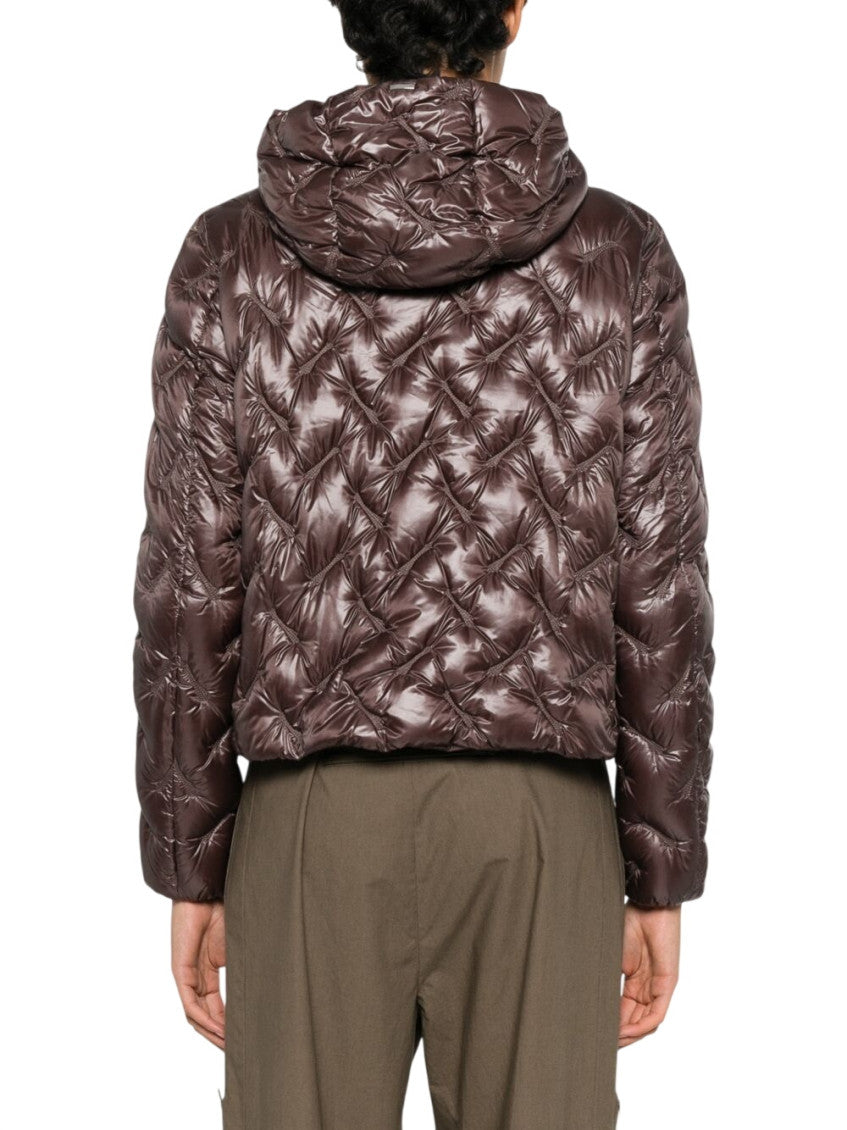 Brown Quilted Hood Jacket 2