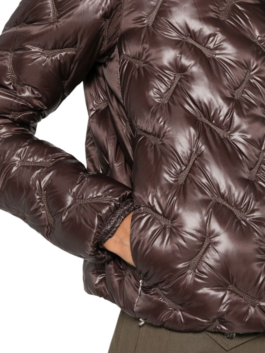 Brown Quilted Hood Jacket 3