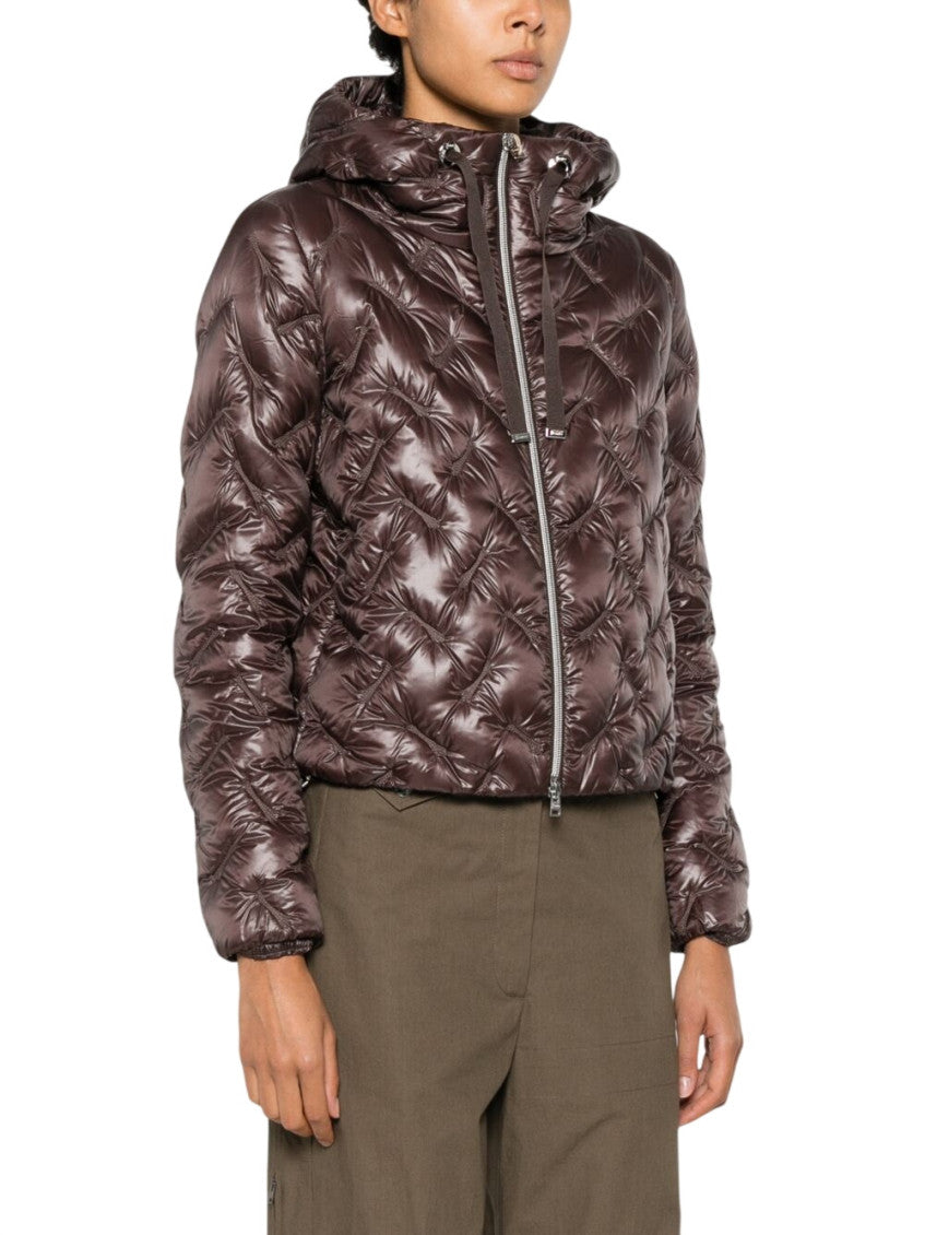 Brown Quilted Hood Jacket 4