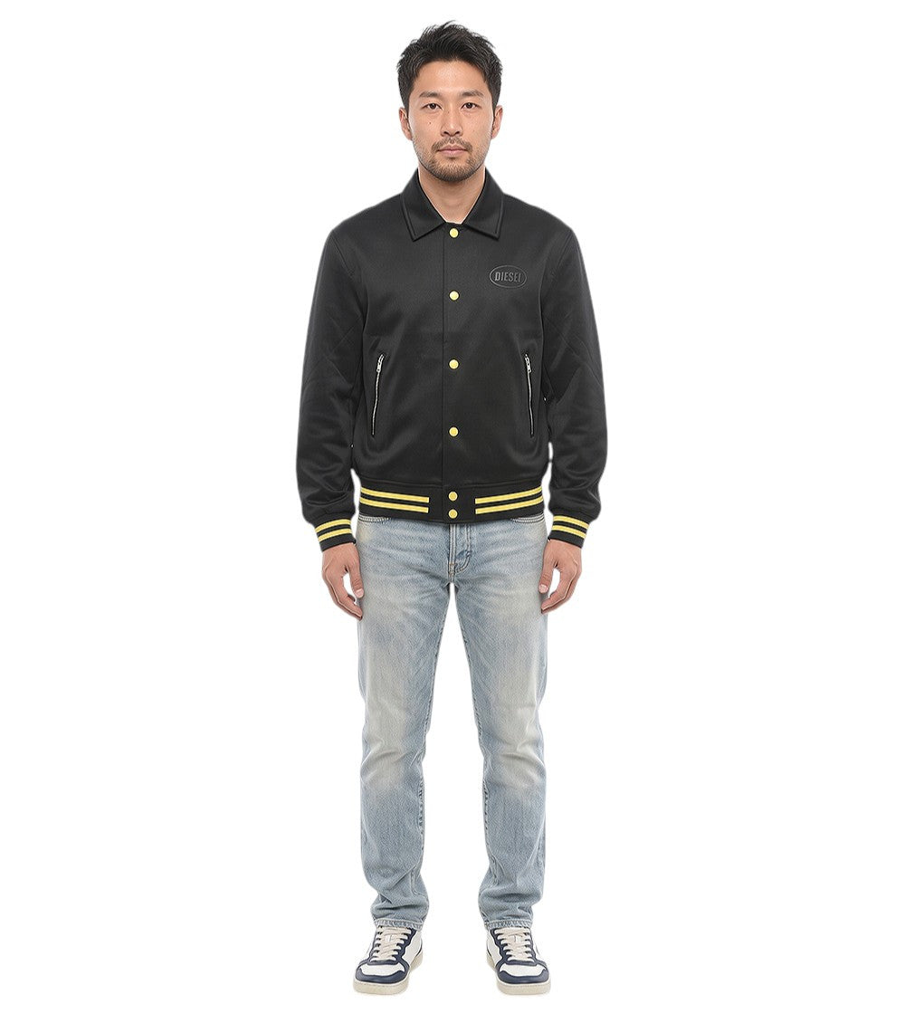 Black Logo Varsity Jacket 1