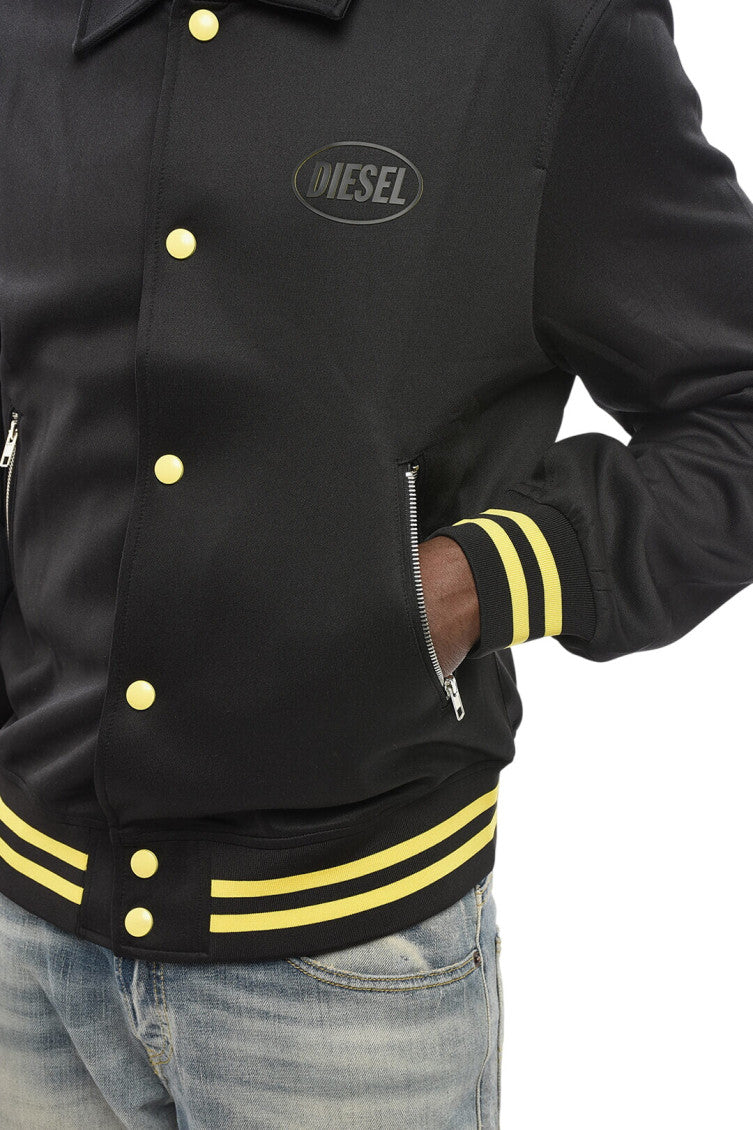 Black Logo Varsity Jacket 3