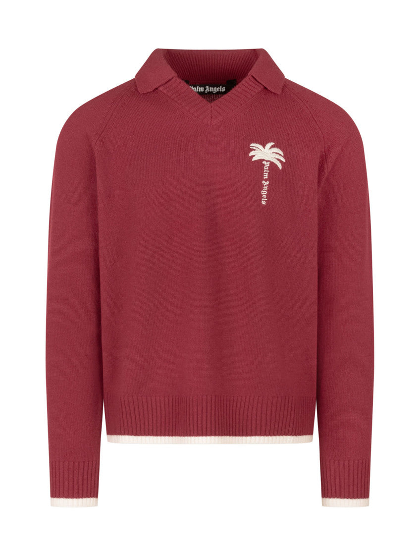 Red Logo Polo Sweater 1