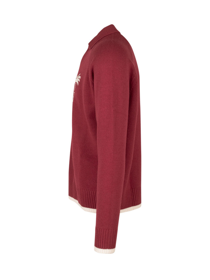 Red Logo Polo Sweater 3
