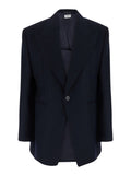 Navy Peaked Lapel Blazer 1
