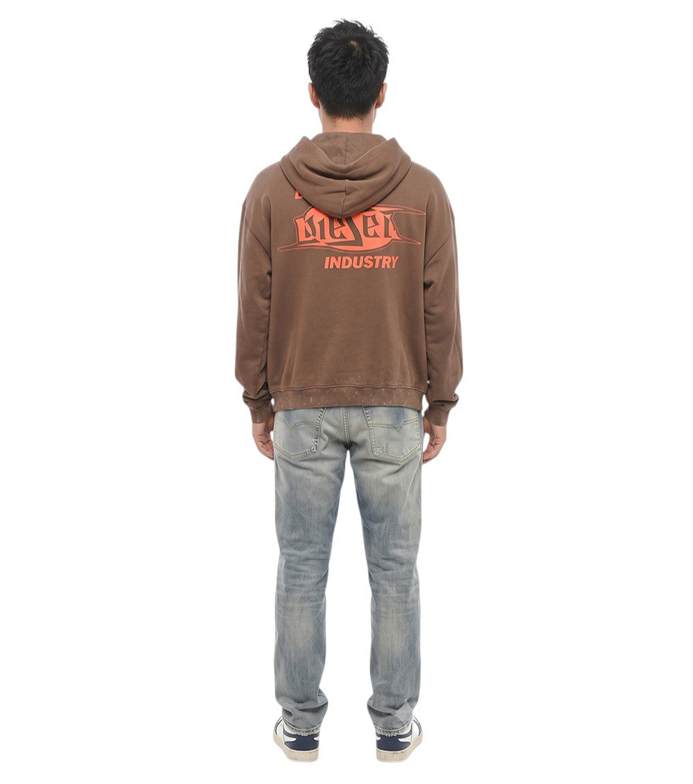 Brown Relaxed Logo Hoodie 2