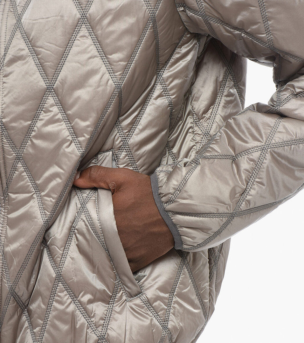 Grey Quilted Hood Jacket 3