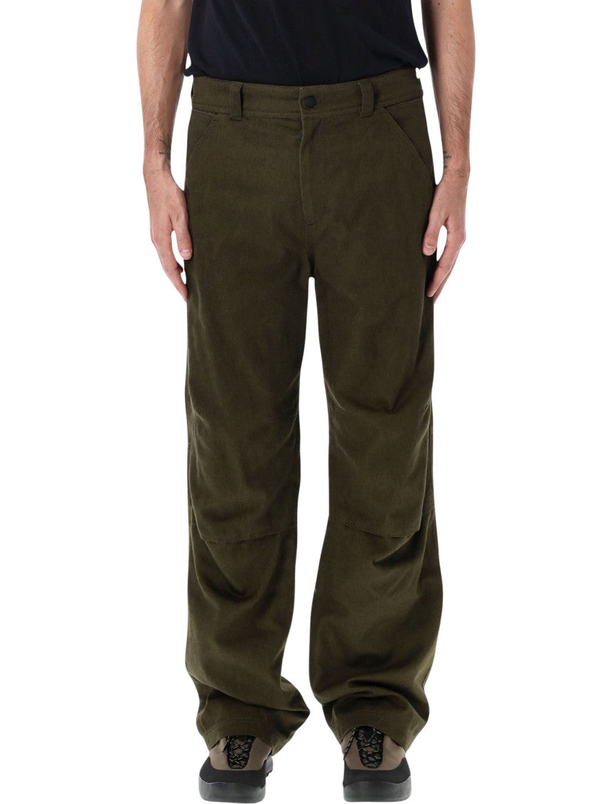 Green Relaxed Solid Trousers 1