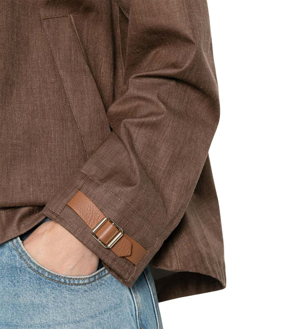 Brown Textured Hood Jacket 4
