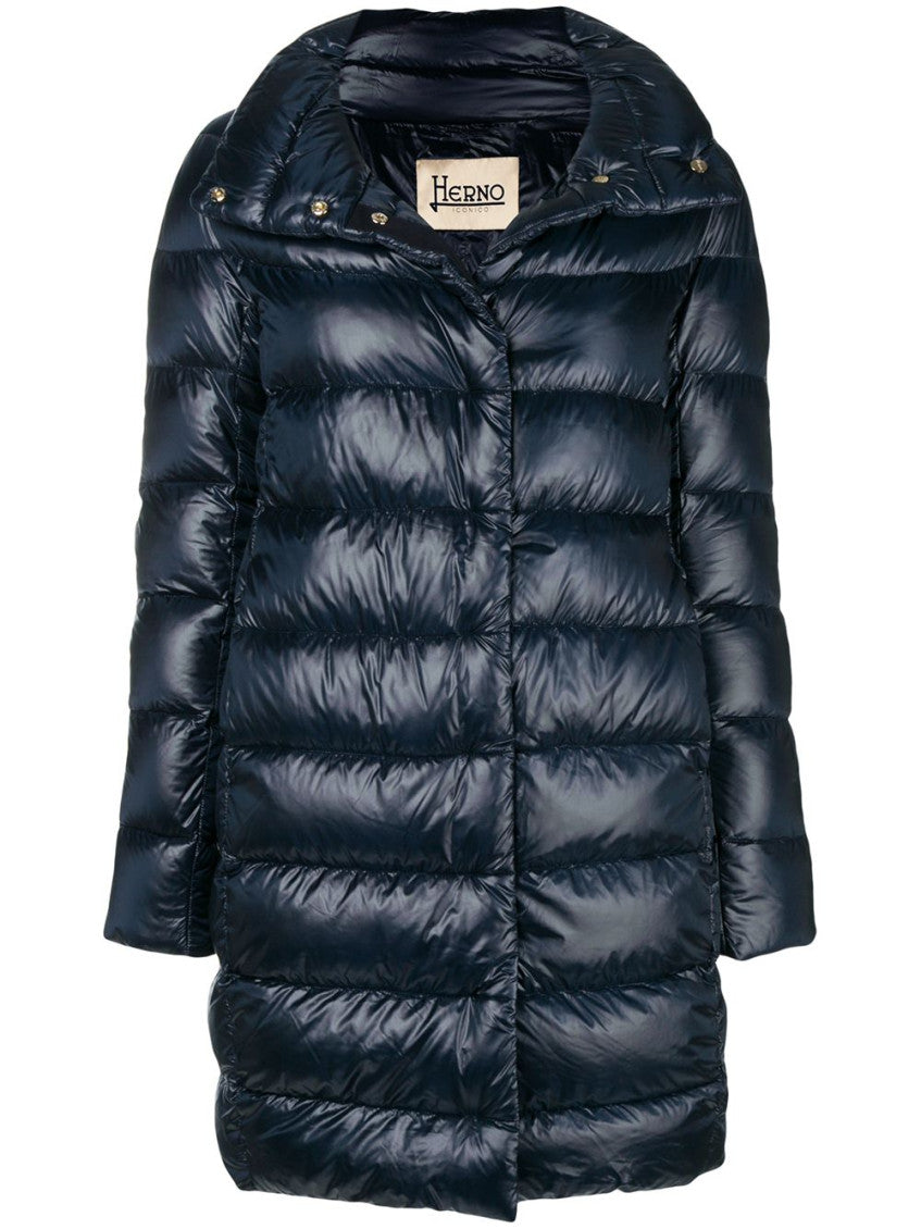 Dark Blue Quilted Hood Jacket 1