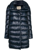 Dark Blue Quilted Hood Jacket 1