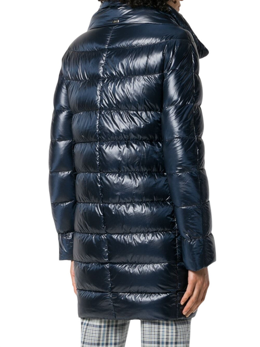 Dark Blue Quilted Hood Jacket 2