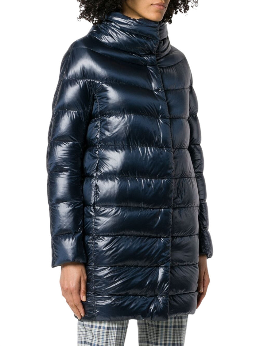 Dark Blue Quilted Hood Jacket 4