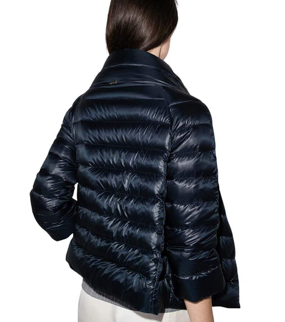Navy Blue Mock Collar Jacket 3