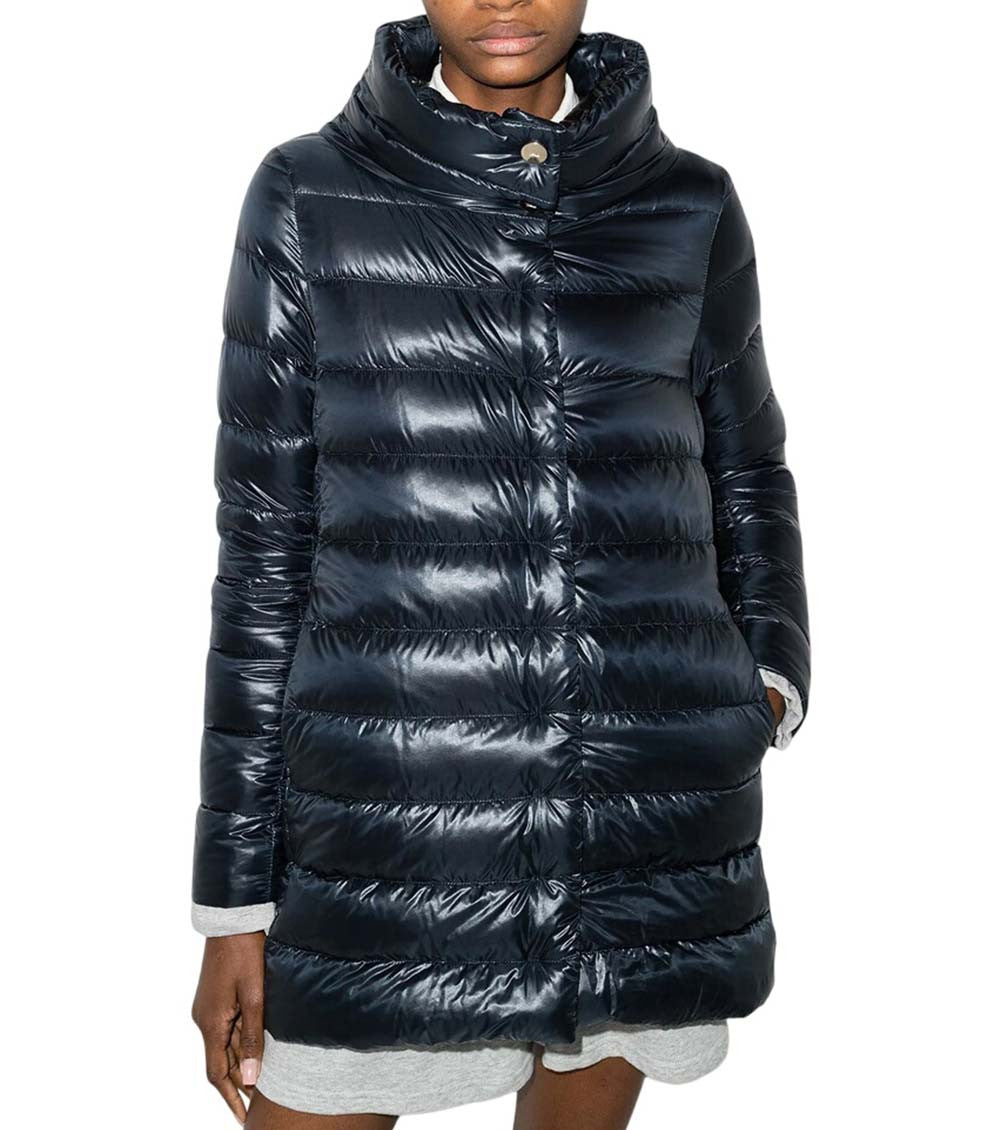 Dark Blue Mock Collar Jacket 6