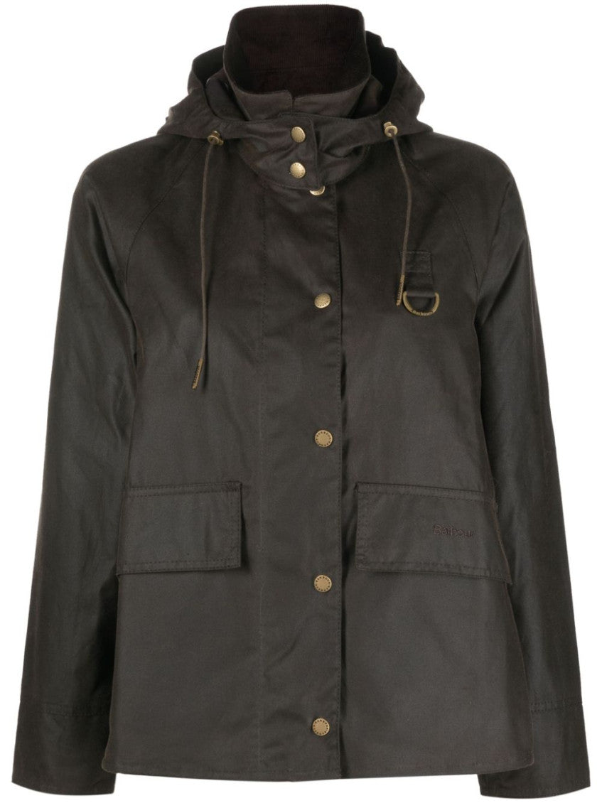 Dark Brown Solid Hood Jacket 1