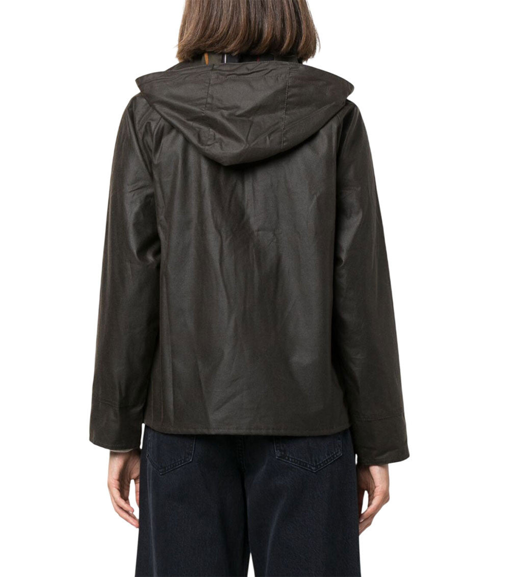 Dark Brown Solid Hood Jacket 2