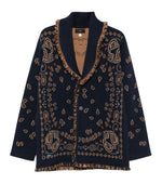 Midnight Blue Jacquard Cardigan 1