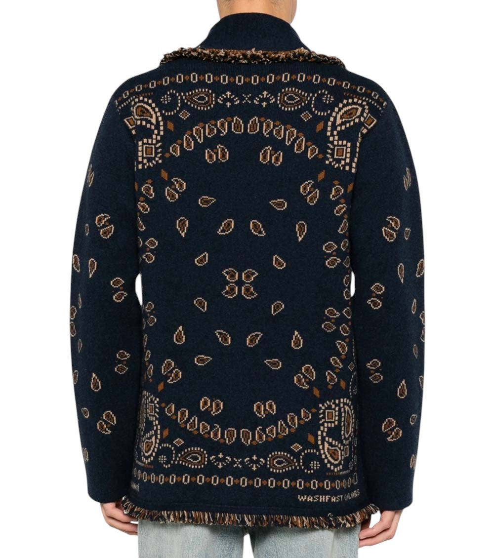 Midnight Blue Jacquard Cardigan 2