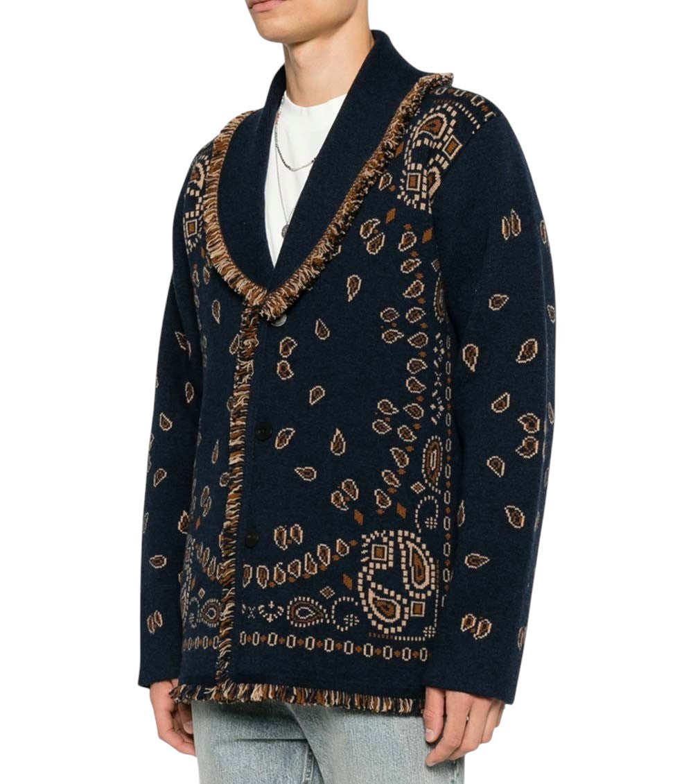 Midnight Blue Jacquard Cardigan 3