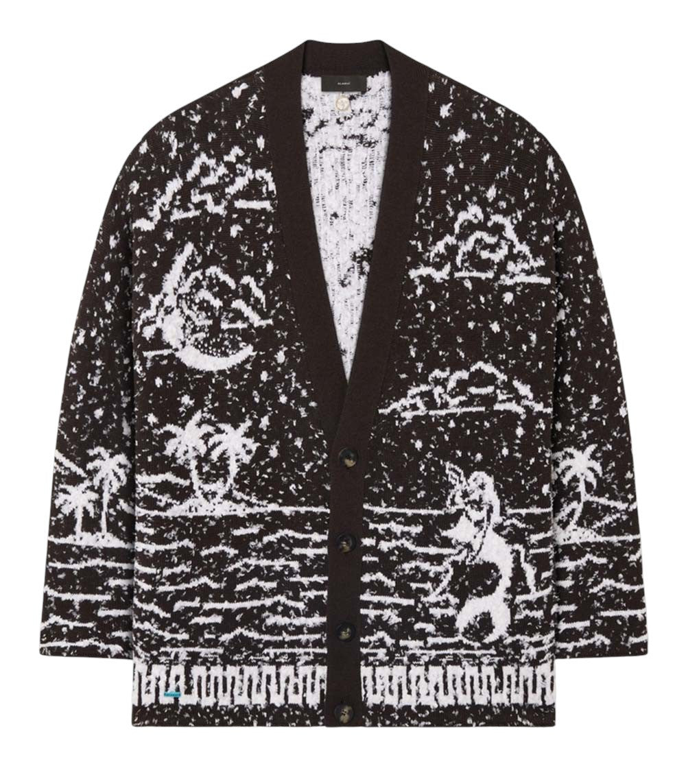 Black V Neck Cardigan 1