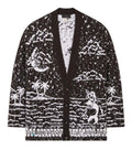 Black V Neck Cardigan 1