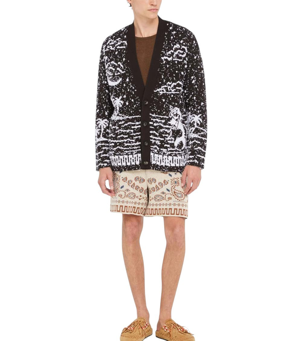 Black V Neck Cardigan 2