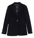Blue Solid Notched Lapel Blazer 1