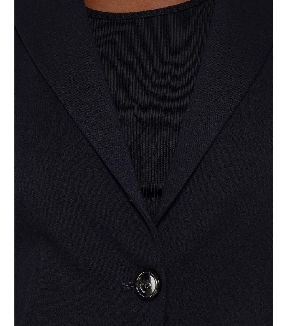 Blue Solid Notched Lapel Blazer 3