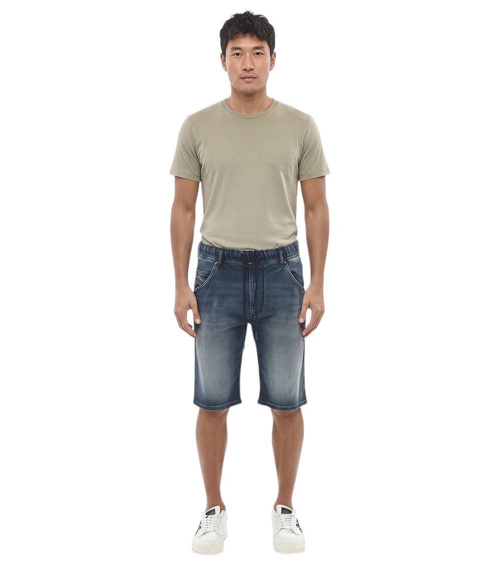 Blue Distressed Denim Shorts 1