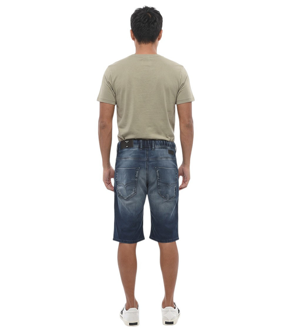 Blue Distressed Denim Shorts 2