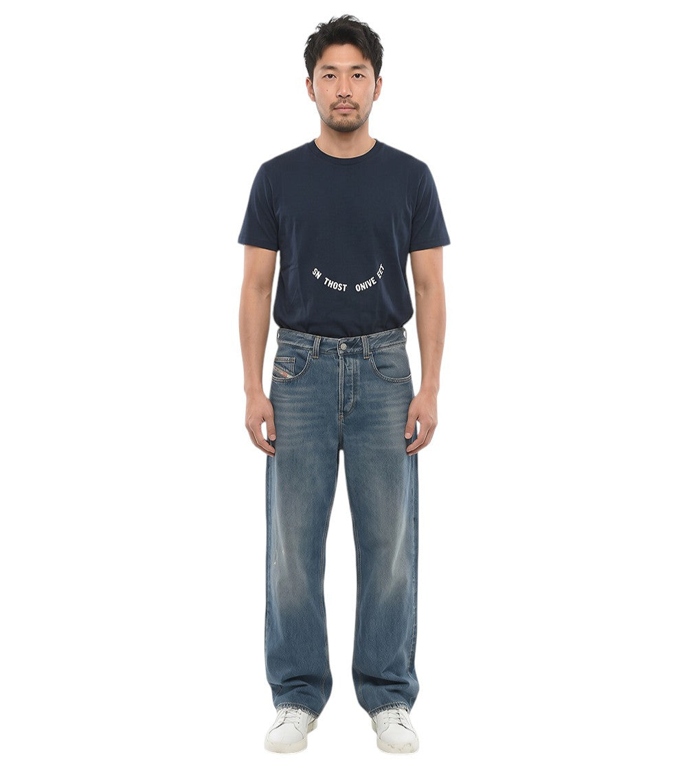 Blue Relaxed Mid Rise Jeans 1