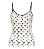 White Printed Scoop Neck Top 1
