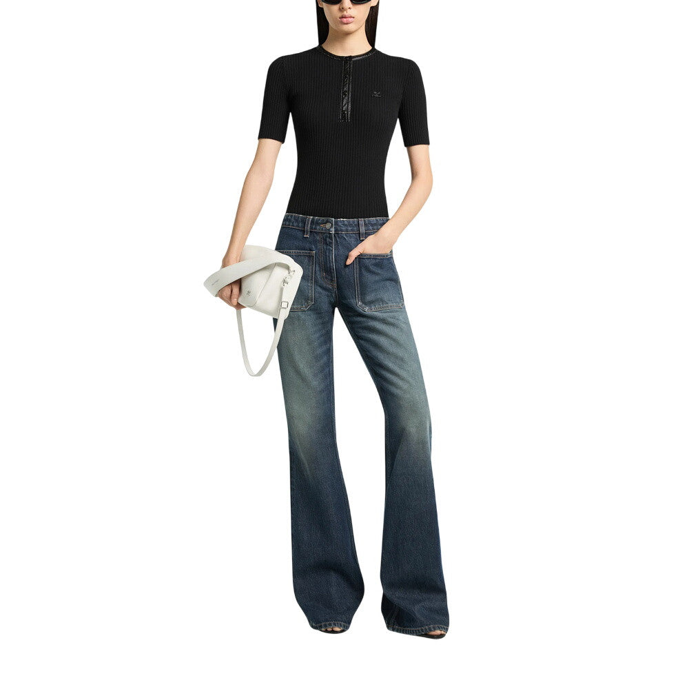 Black Round Neck T-Shirt 2