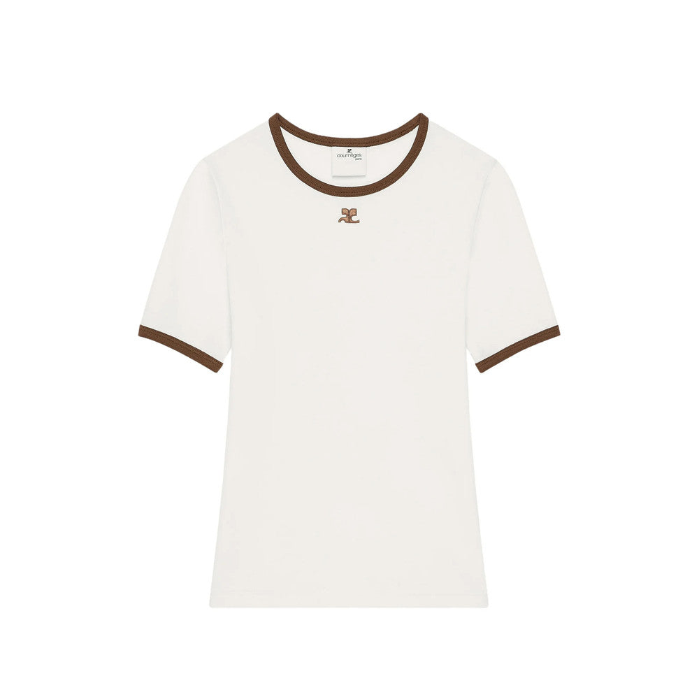 Off White Round Neck T-Shirt 1