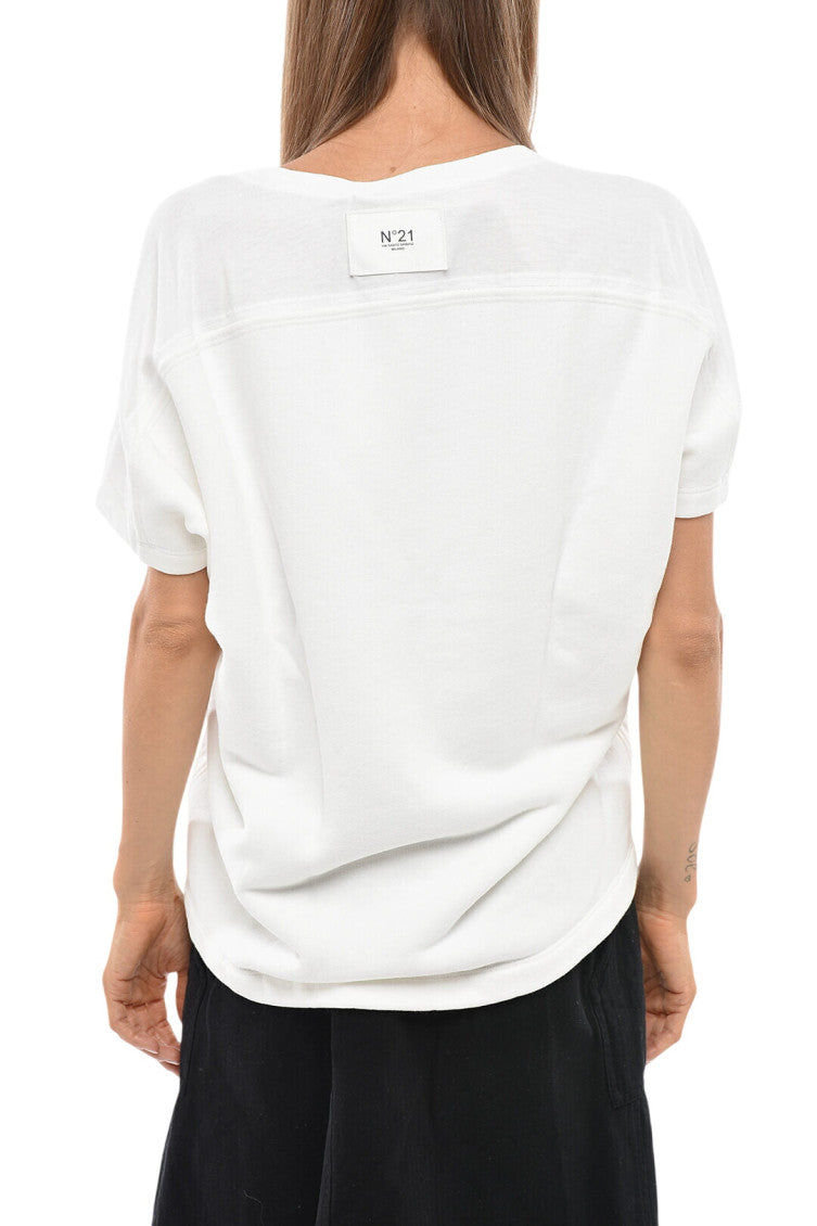 White Round Neck T-Shirt 2