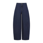 Blue Denim Relaxed High Rise Jeans 1