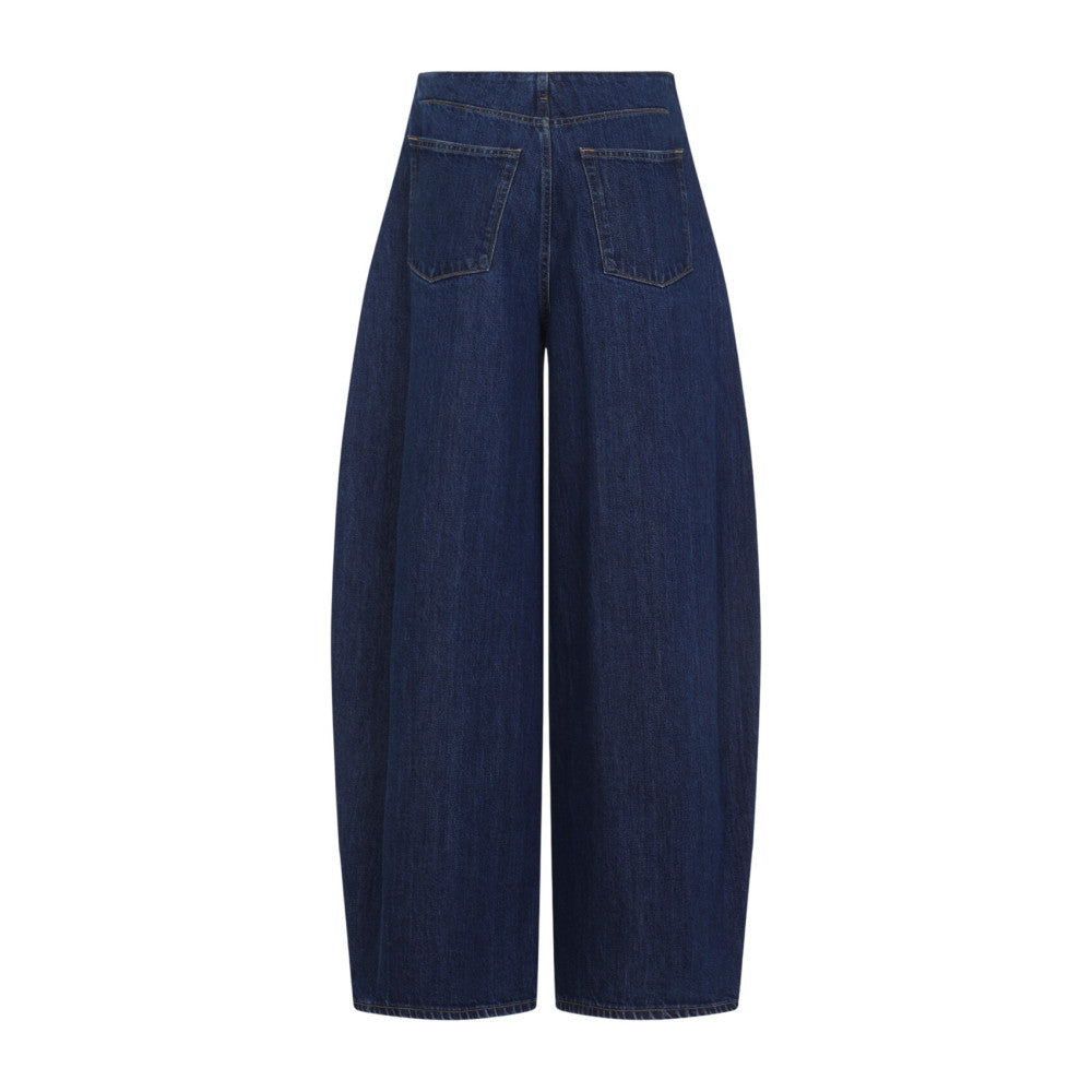 Blue Denim Relaxed High Rise Jeans 2