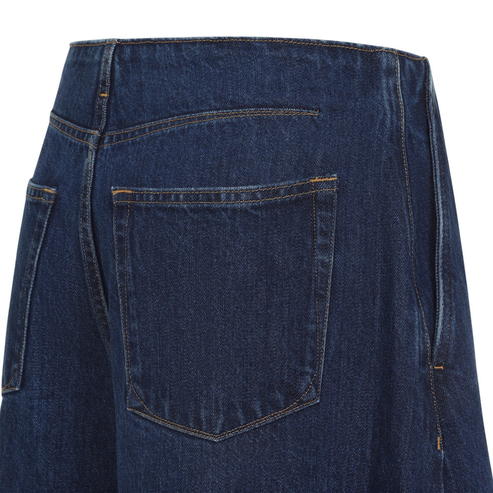 Blue Denim Relaxed High Rise Jeans 3