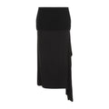 Black  Straight Hem Wool Skirt 1