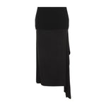 Black  Straight Hem Wool Skirt 1