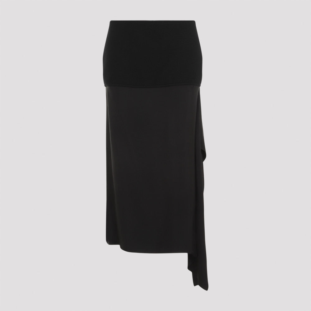 Black  Straight Hem Wool Skirt 2