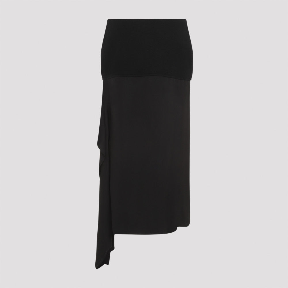 Black  Straight Hem Wool Skirt 4