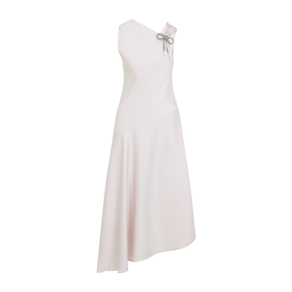 White Diagonal Cut Asymmetric Dress 1