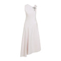 White Diagonal Cut Asymmetric Dress 1