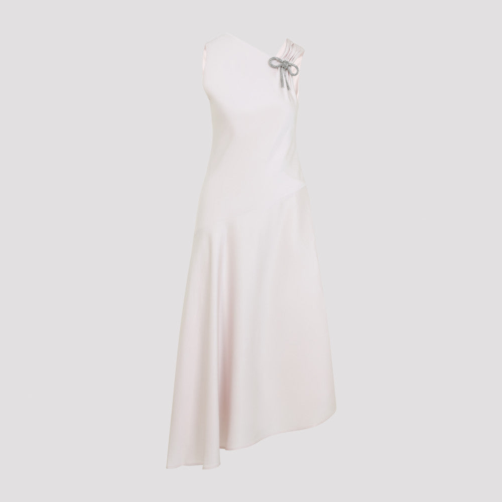 White Diagonal Cut Asymmetric Dress 3