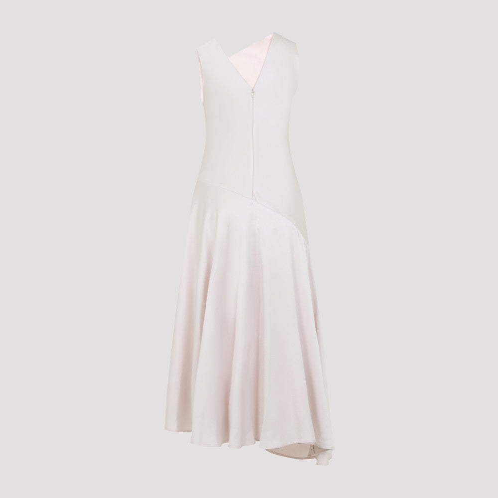 White Diagonal Cut Asymmetric Dress 4