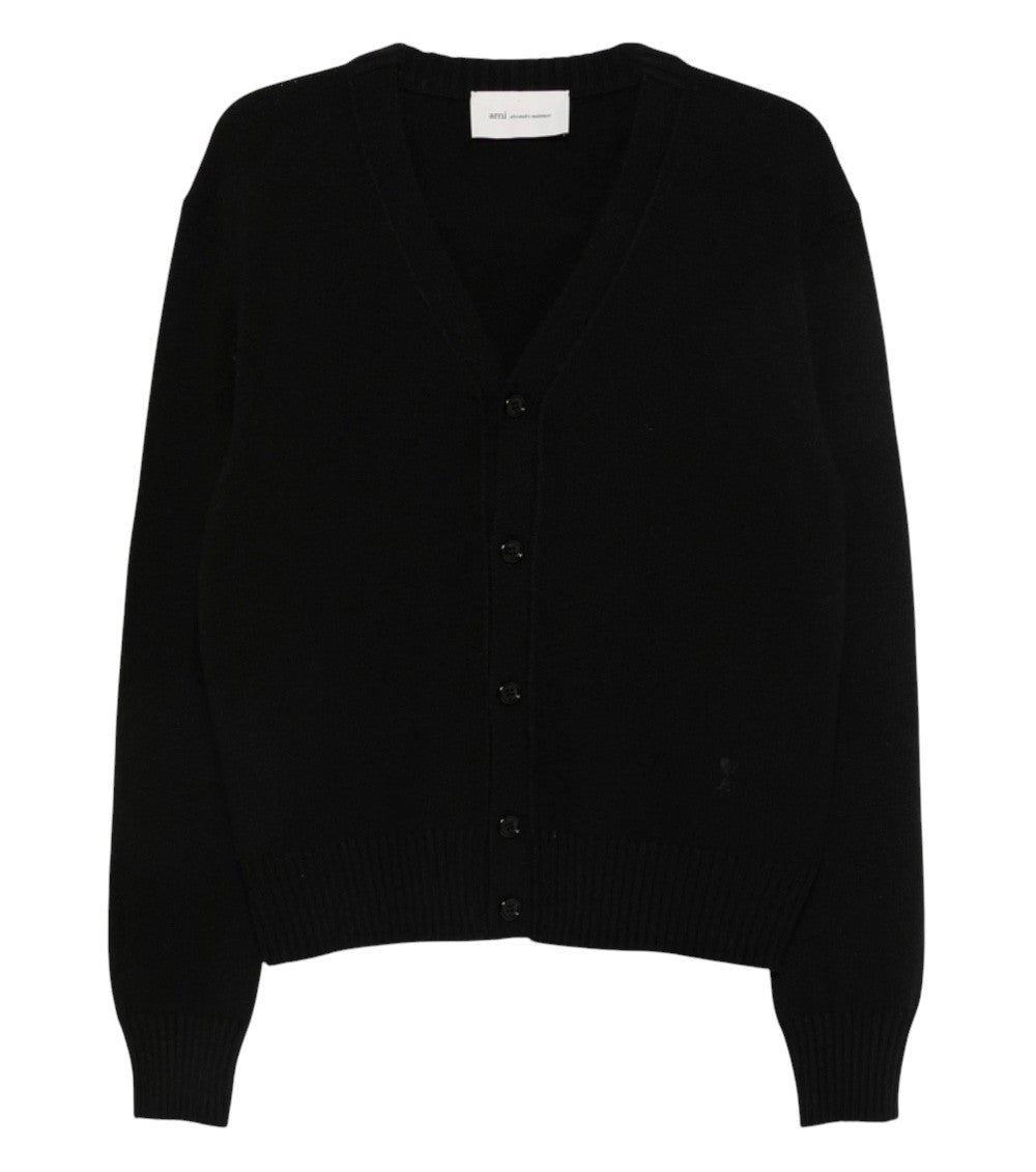Black V Neck Cardigan 1