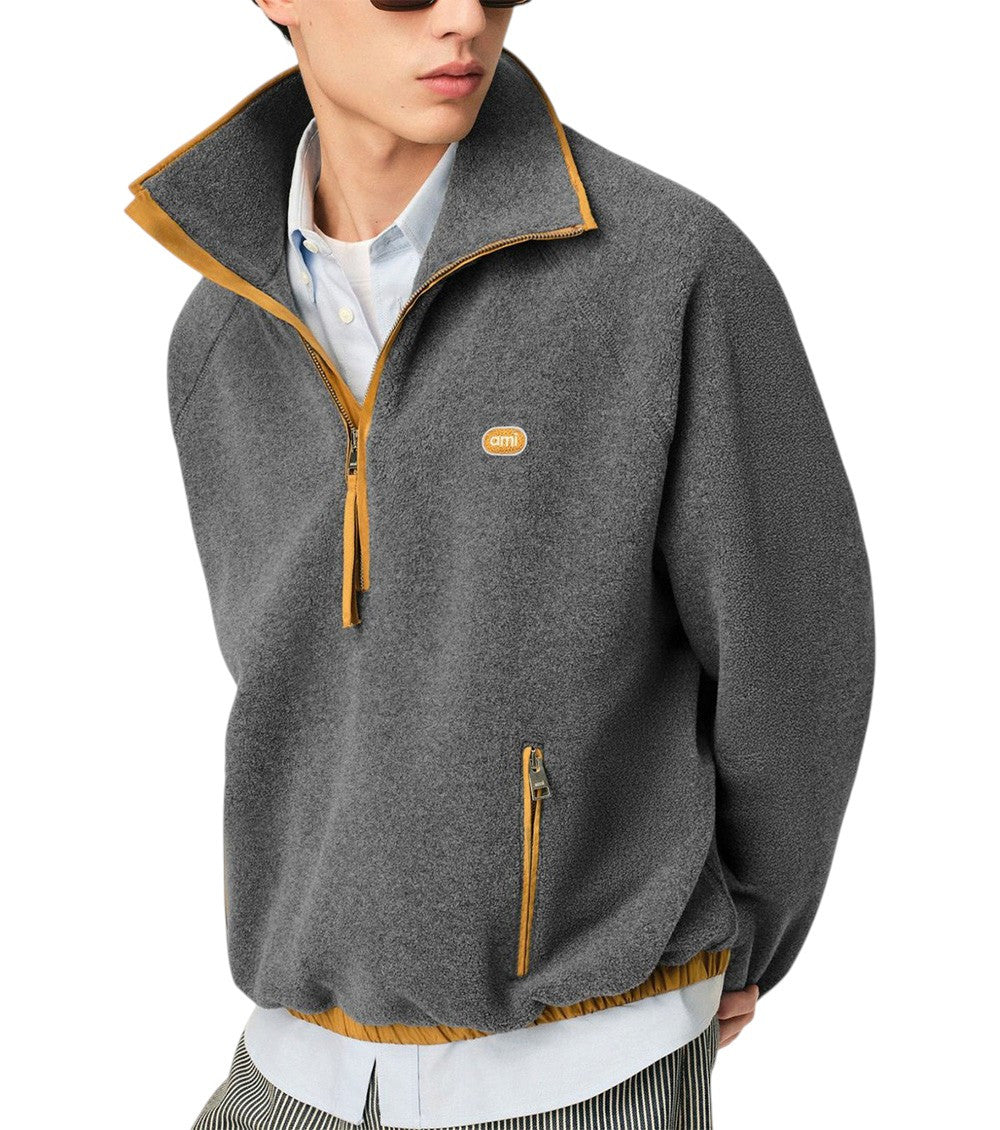 Grey Half Zip Sweatshirt 4