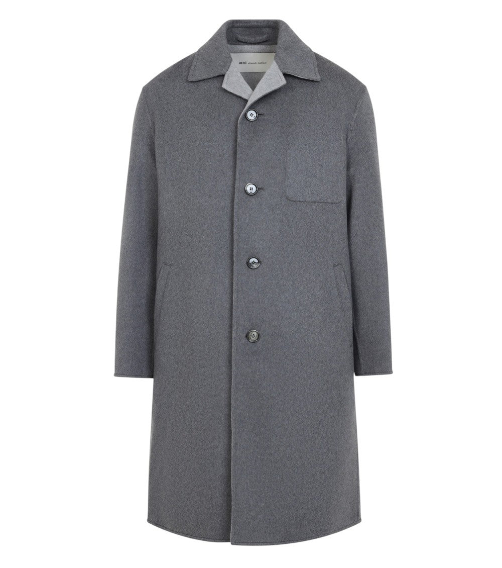 Grey Relaxed Wool Coat 1