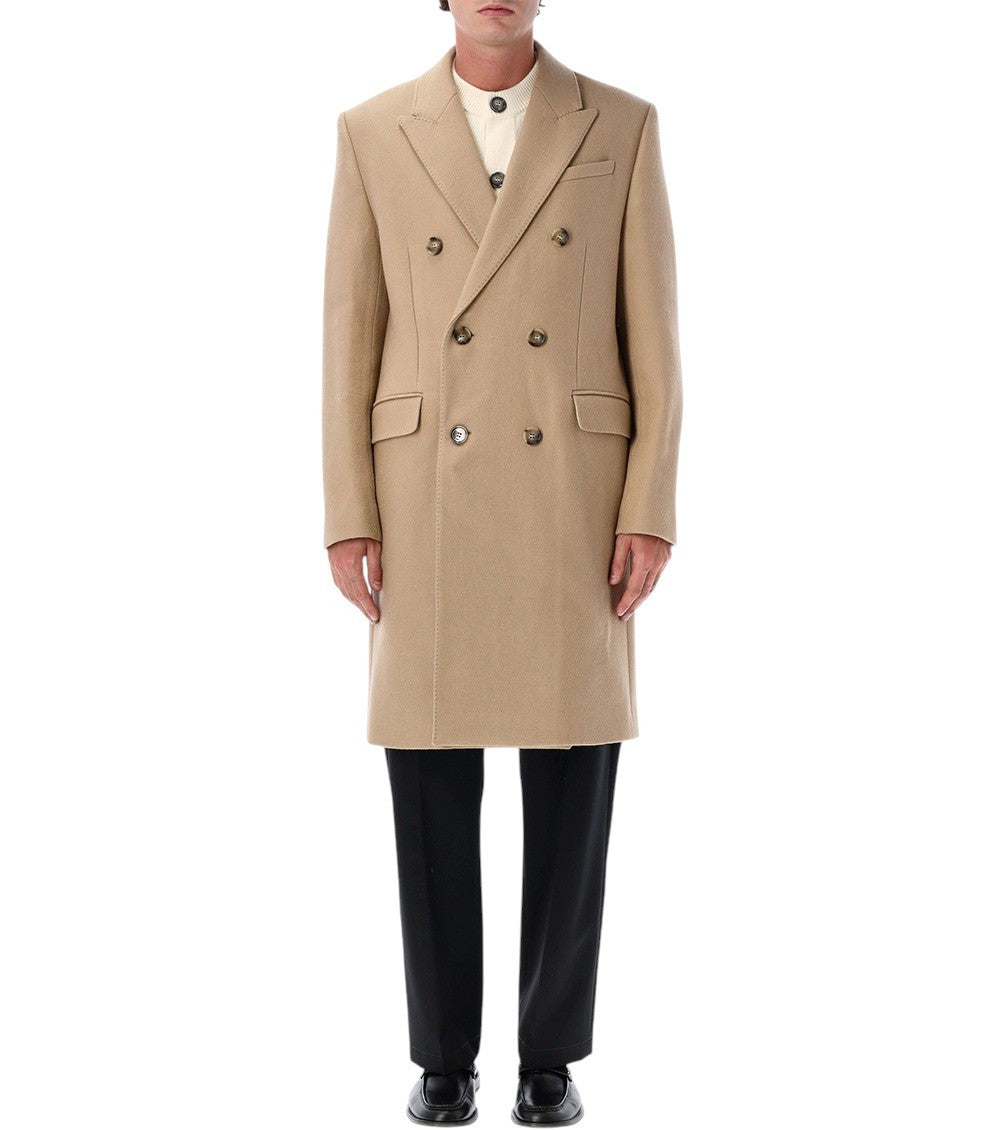 Beige Double Breasted Coat 1